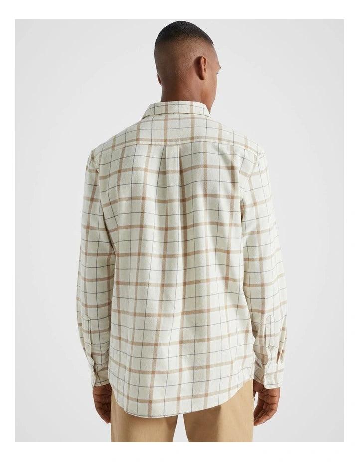 Seed Brushed Check Flannel Shirt in Multi
