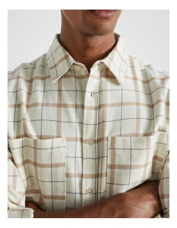 Seed Brushed Check Flannel Shirt in Multi