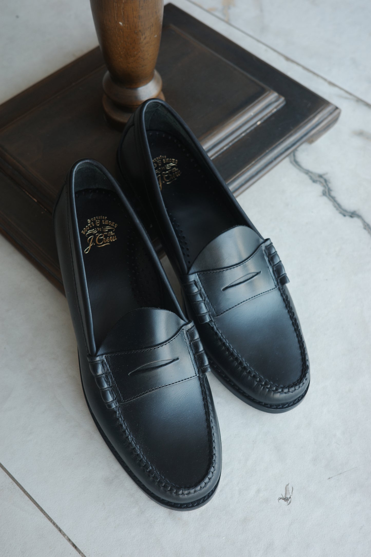 J Crew Camden loafers in leather - Black