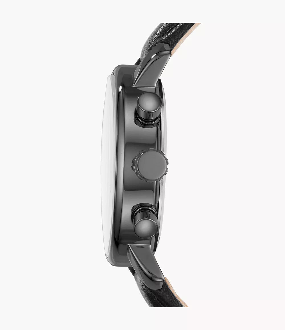 Rhett Chronograph Black Leather Watch