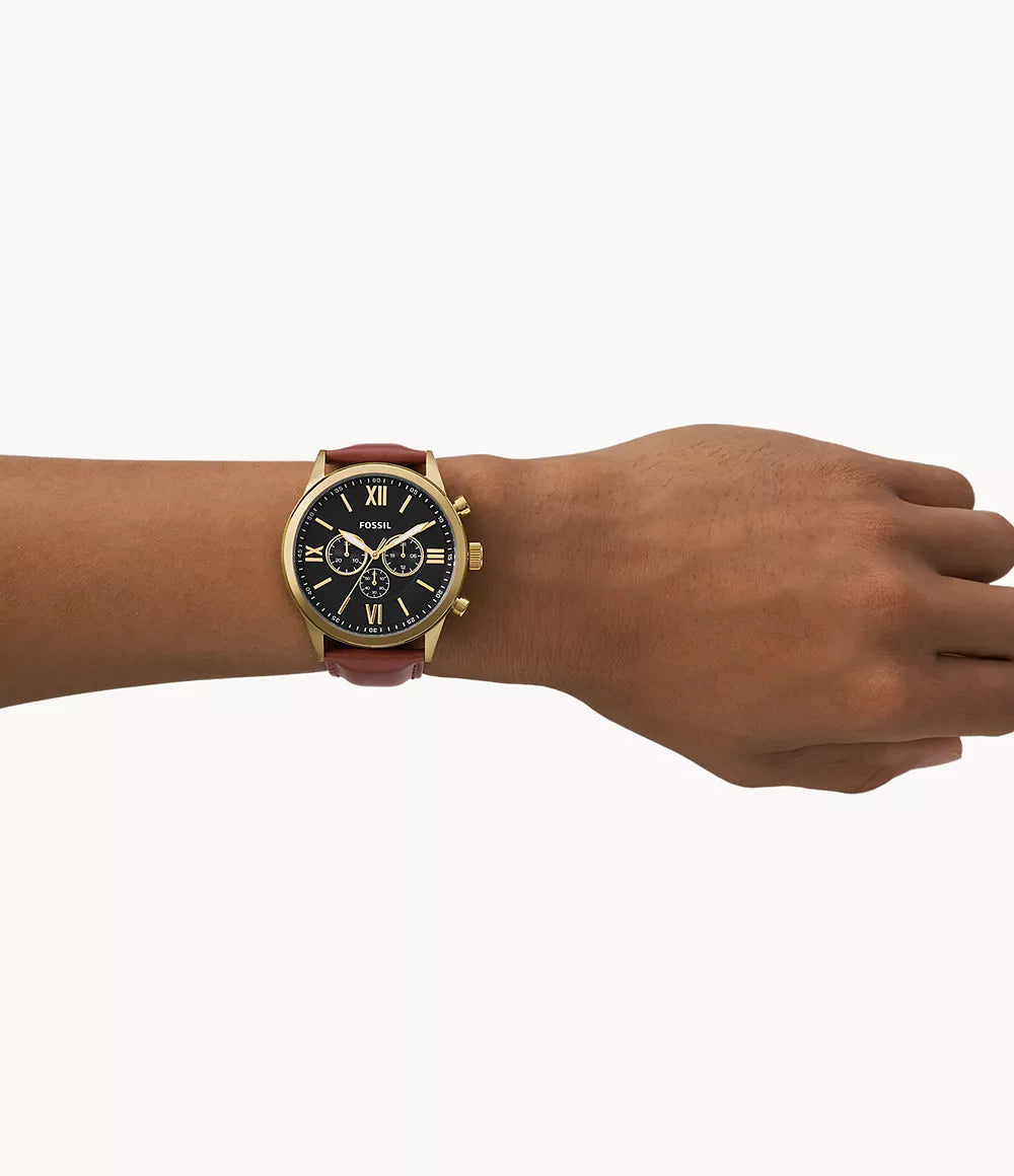 Fossil Flynn Chronograph Brown Leather Watch