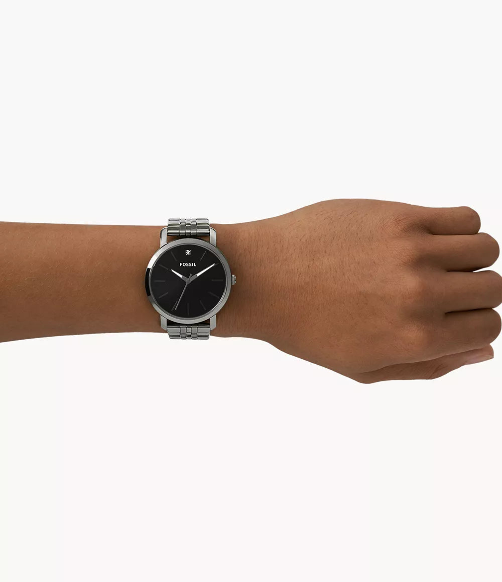 Lux Luther Three-Hand Smoke Stainless Steel Watch