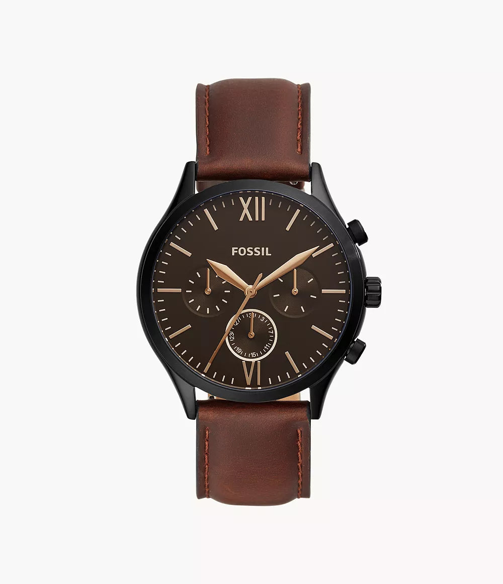 Fenmore Multifunction Brown Leather Watch