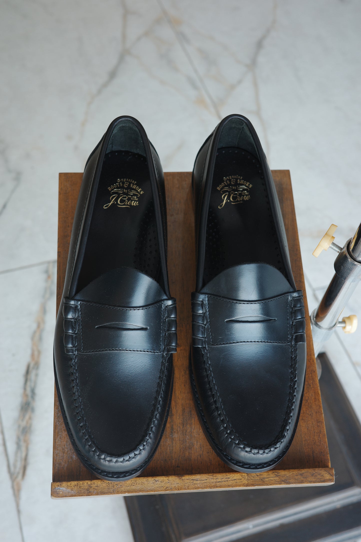 J Crew Camden loafers in leather - Black