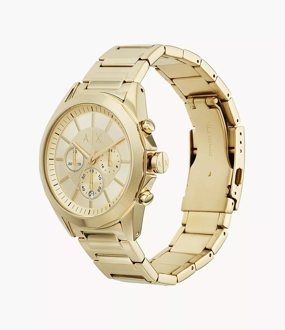 Armani Exchange Chronograph Gold-Tone Stainless Steel Watch
