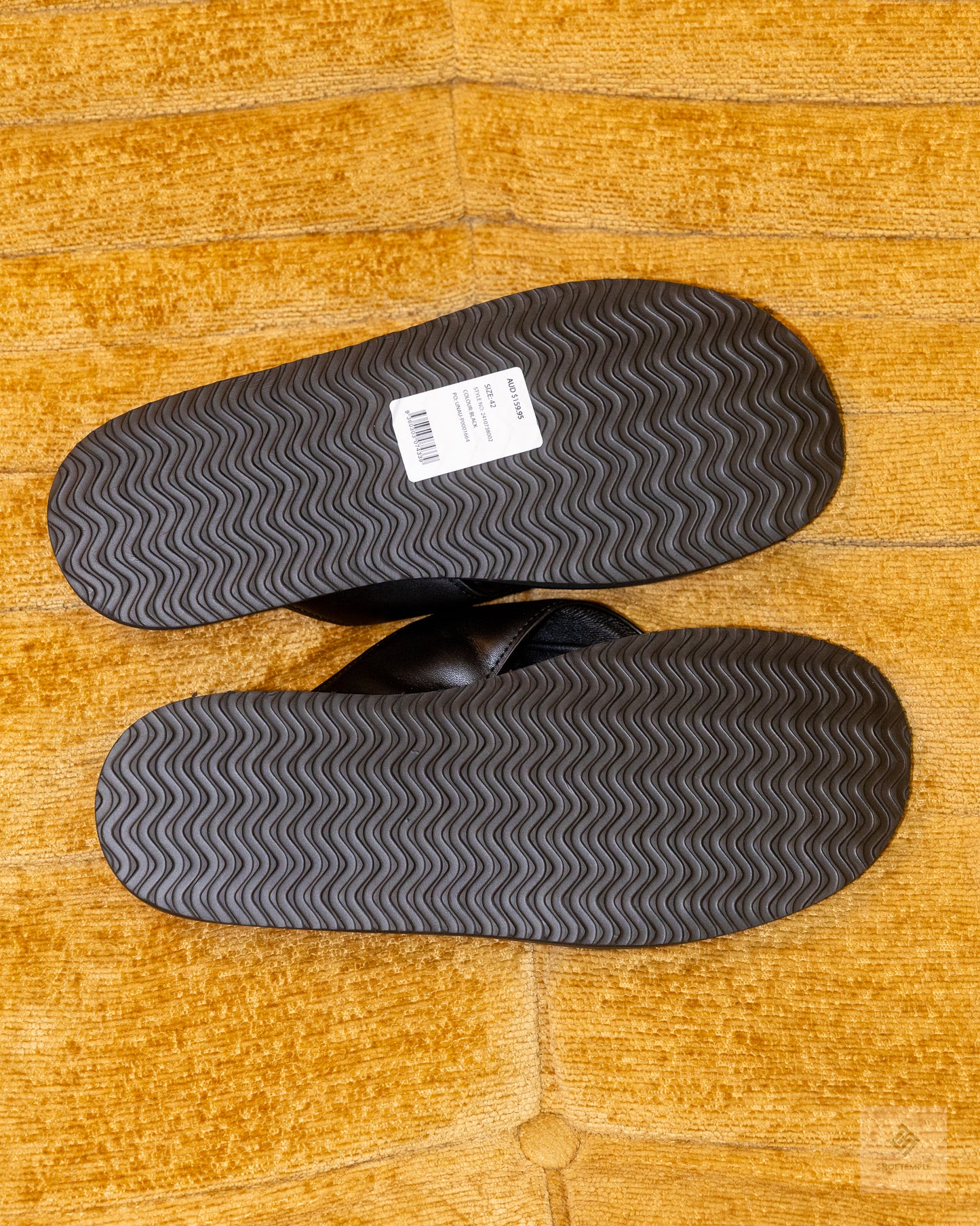 Unison Trent Leather Thong is a luxe leather sandal Black