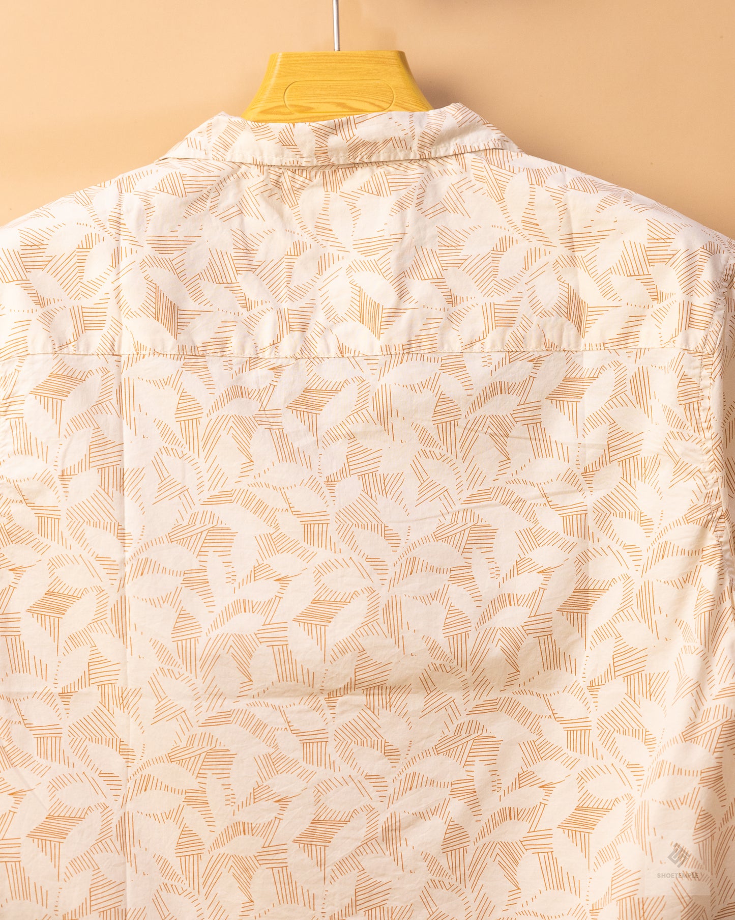 Unison Beige Short Sleeve Print Casual Shirt