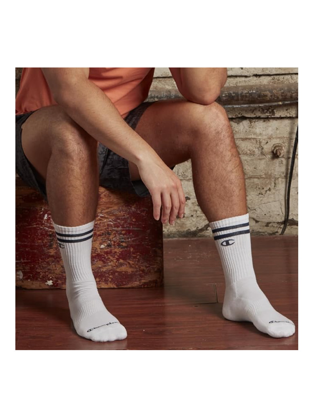 Champion Men's Cushioned Crew Socks 5-Pack - Moisture-Wicking Athletic Crew Socks with Arch Support