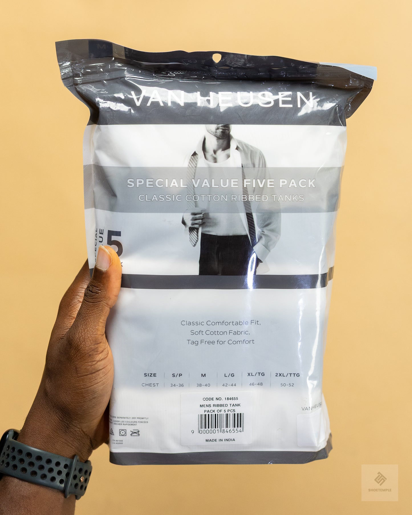 Van Heusen Classic Cotton Ribbed Tanks – 5 Pack