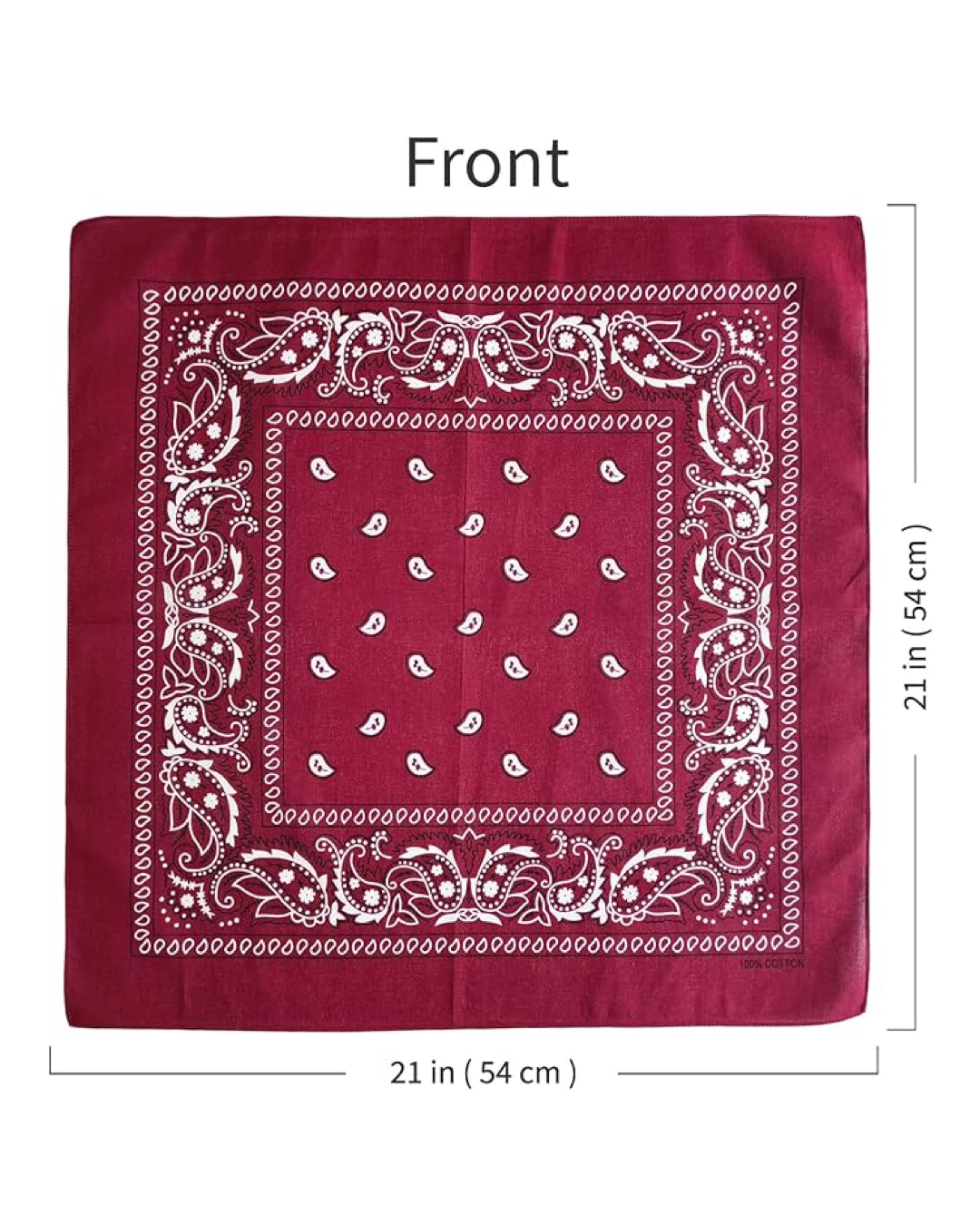 100% Cotton Bandanas, 21 x 21 inches, Set of 6