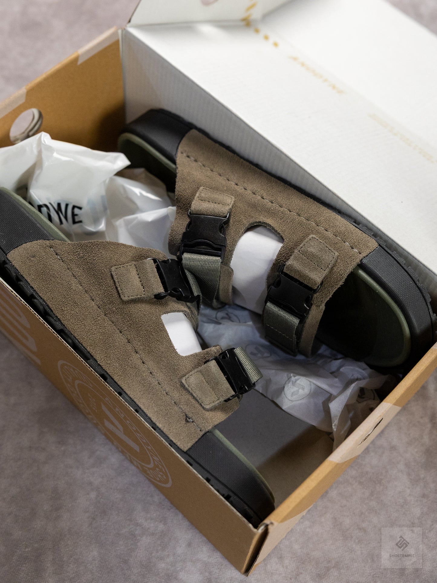 Anodyne Olive Green Two Strap Sandal