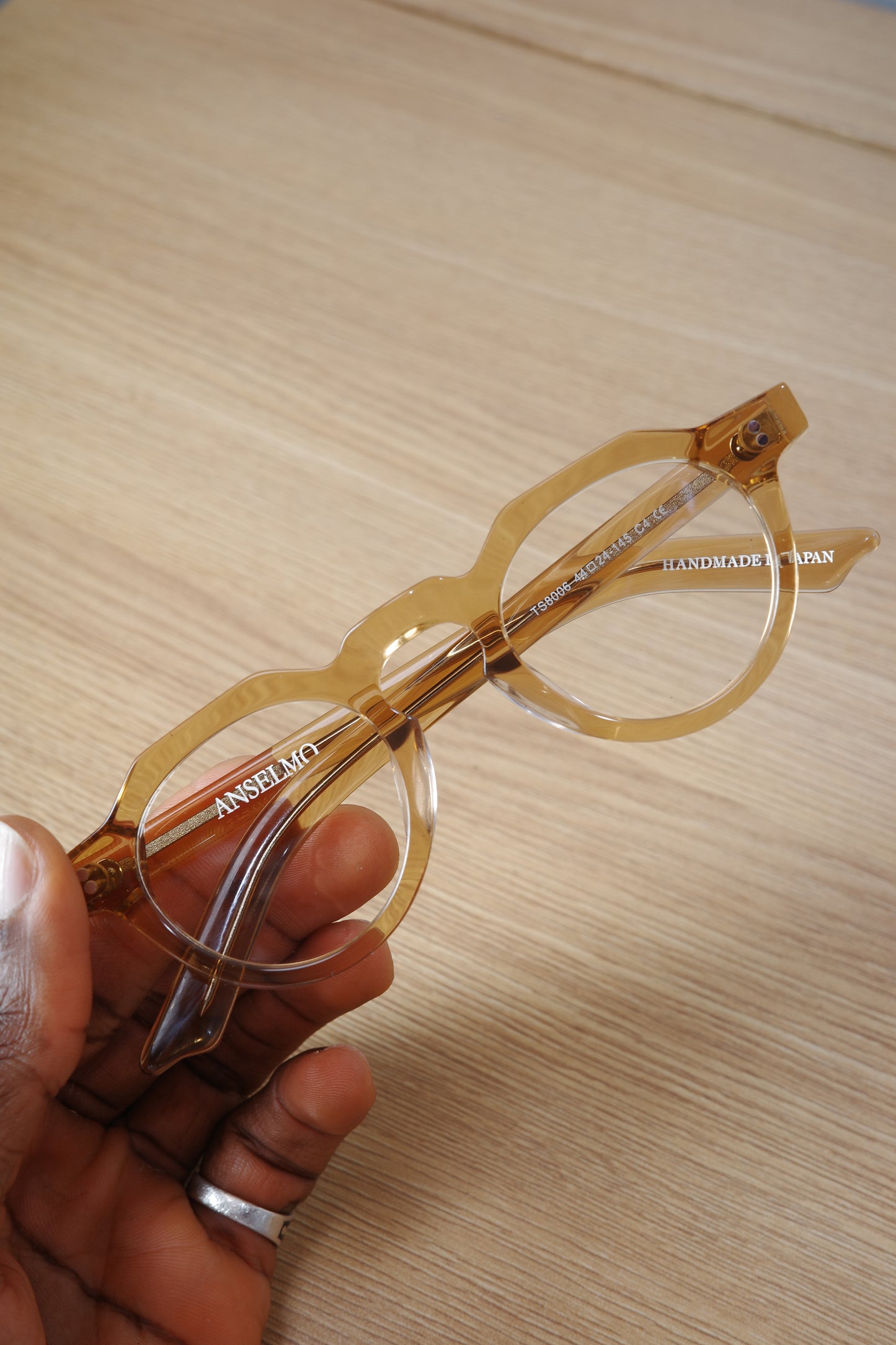 Anselmo Retro Gradient Glasses - Acetate Frame, Unisex Clear Lens Eyewear