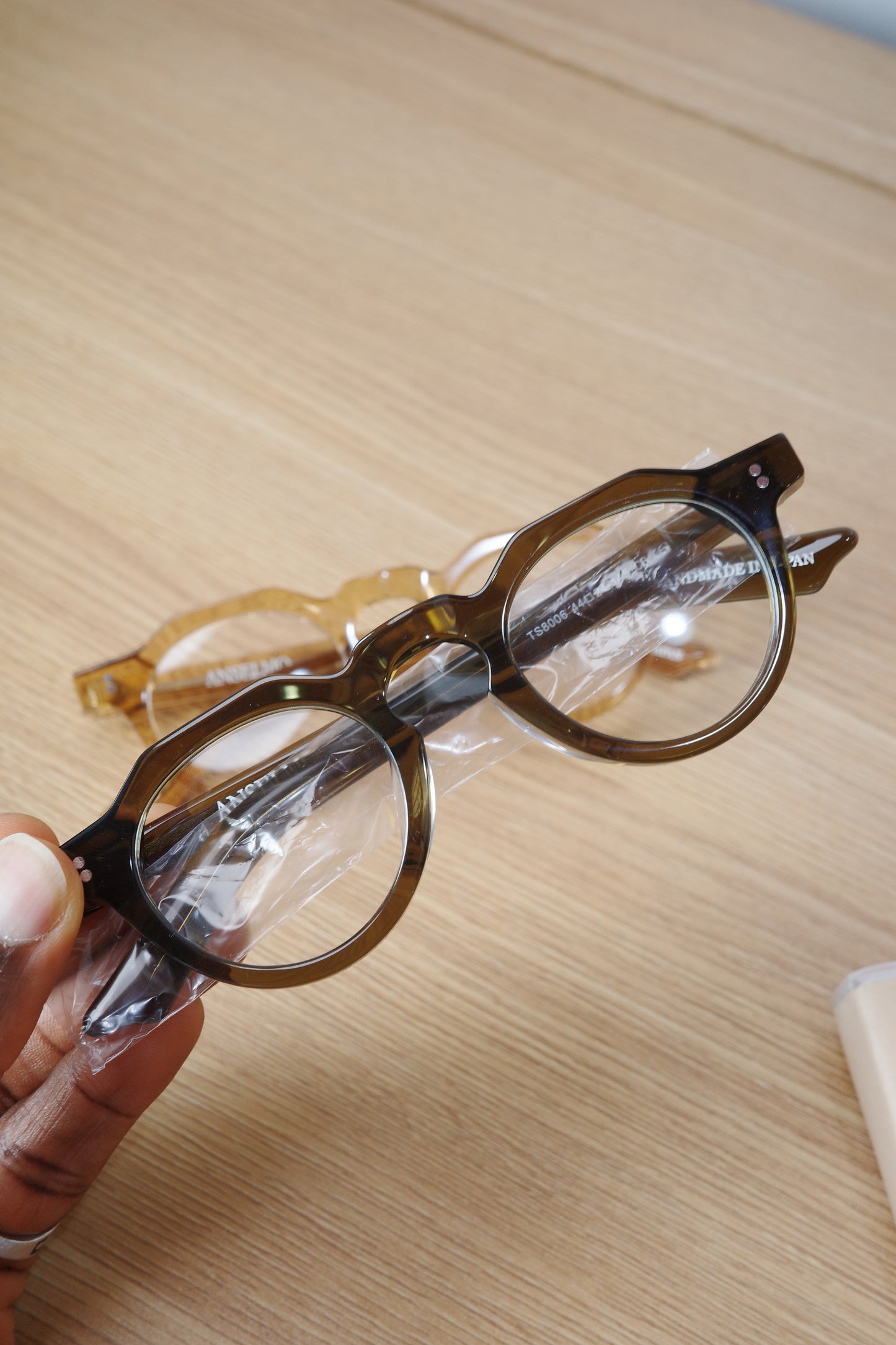 Anselmo Retro Gradient Glasses - Acetate Frame, Unisex Clear Lens Eyewear