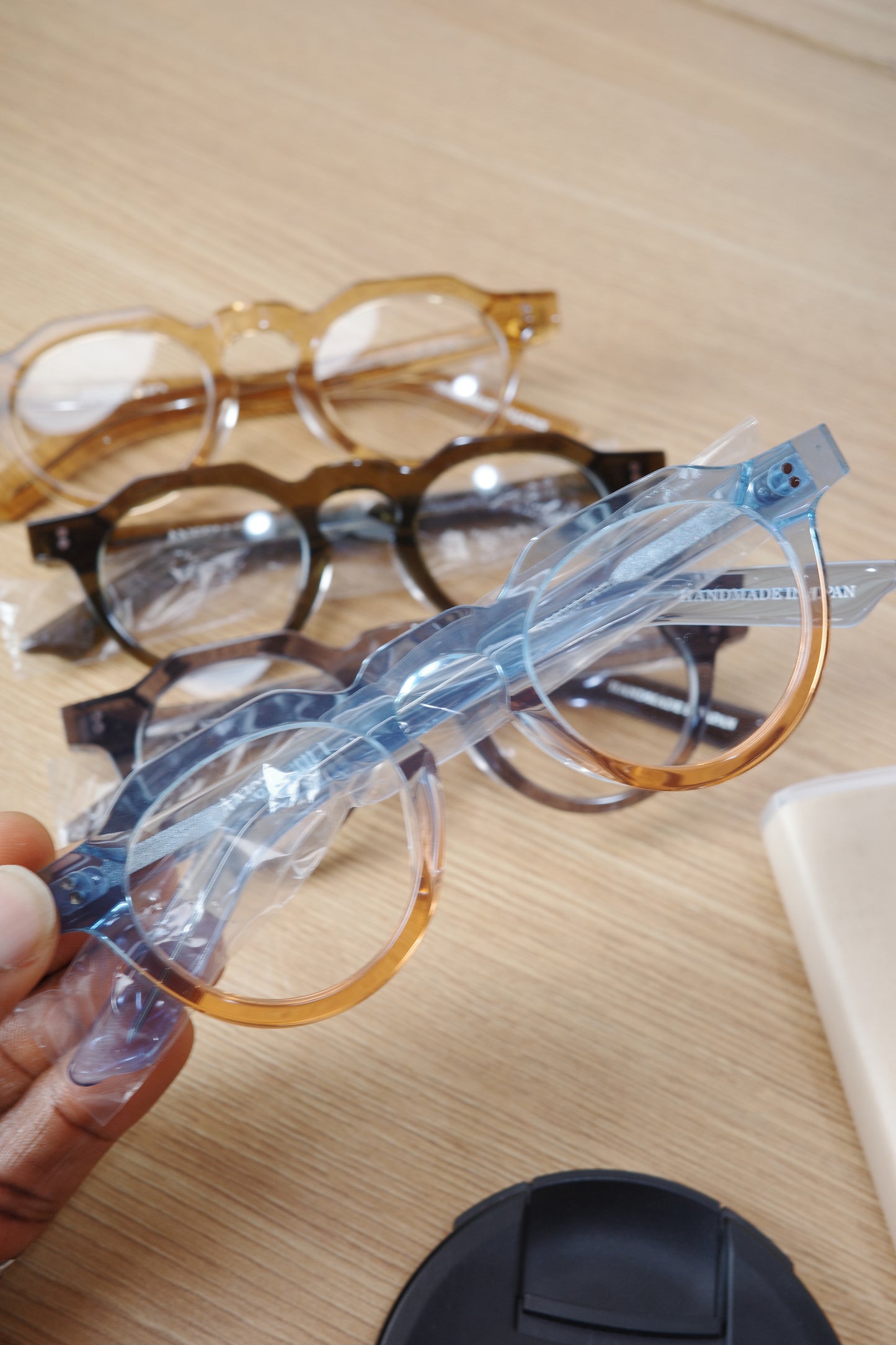 Anselmo Retro Gradient Glasses - Acetate Frame, Unisex Clear Lens Eyewear