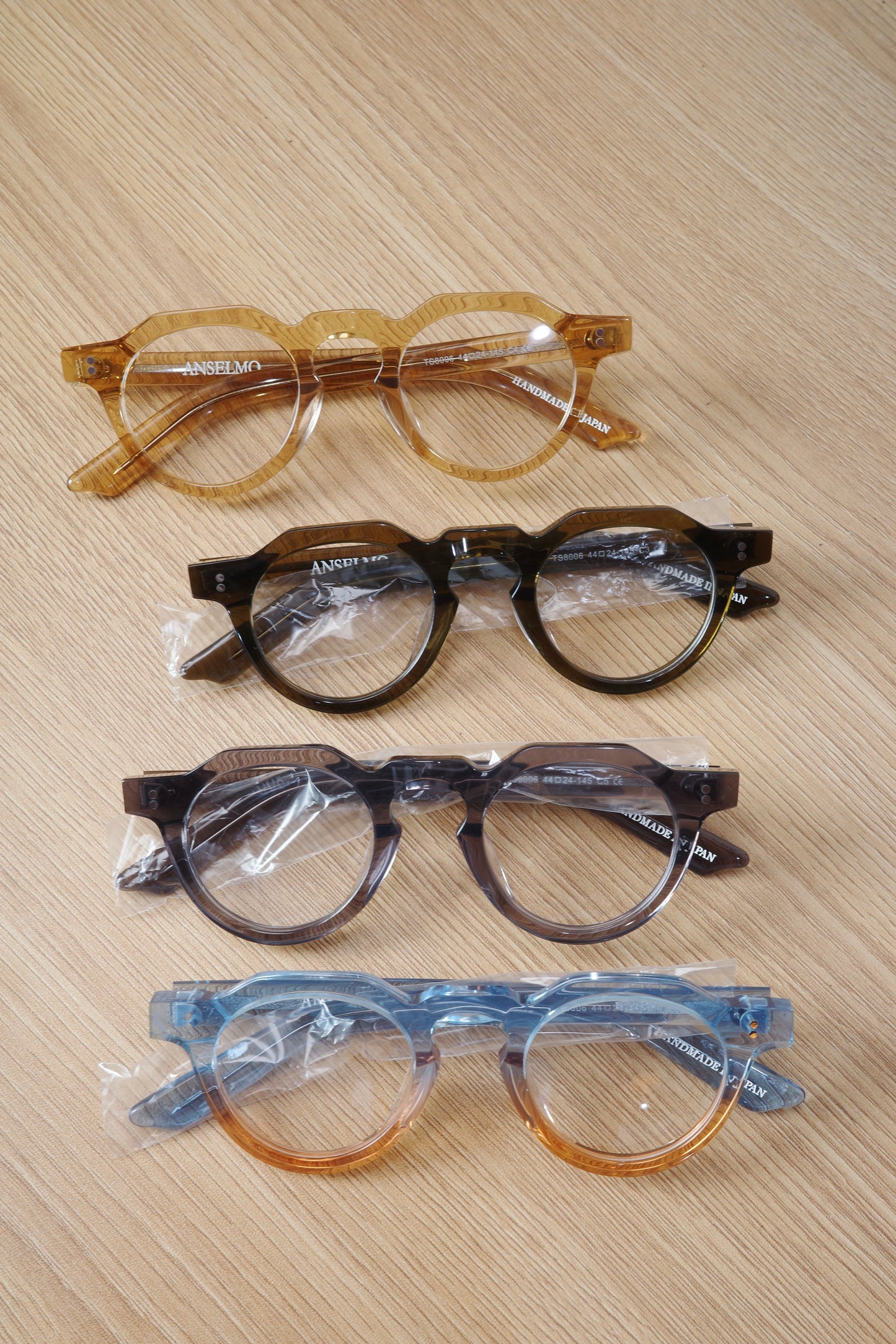 Anselmo Retro Gradient Glasses - Acetate Frame, Unisex Clear Lens Eyewear