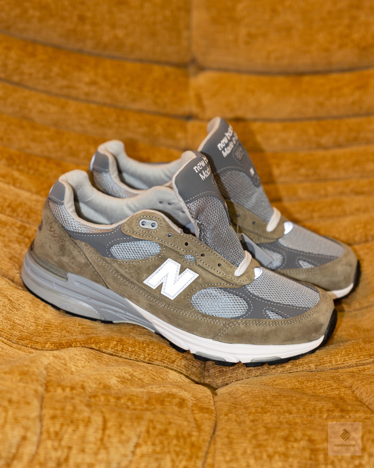 New Balance 993 Made in USA 'Heritage Pack - Covert Green' sneaker.