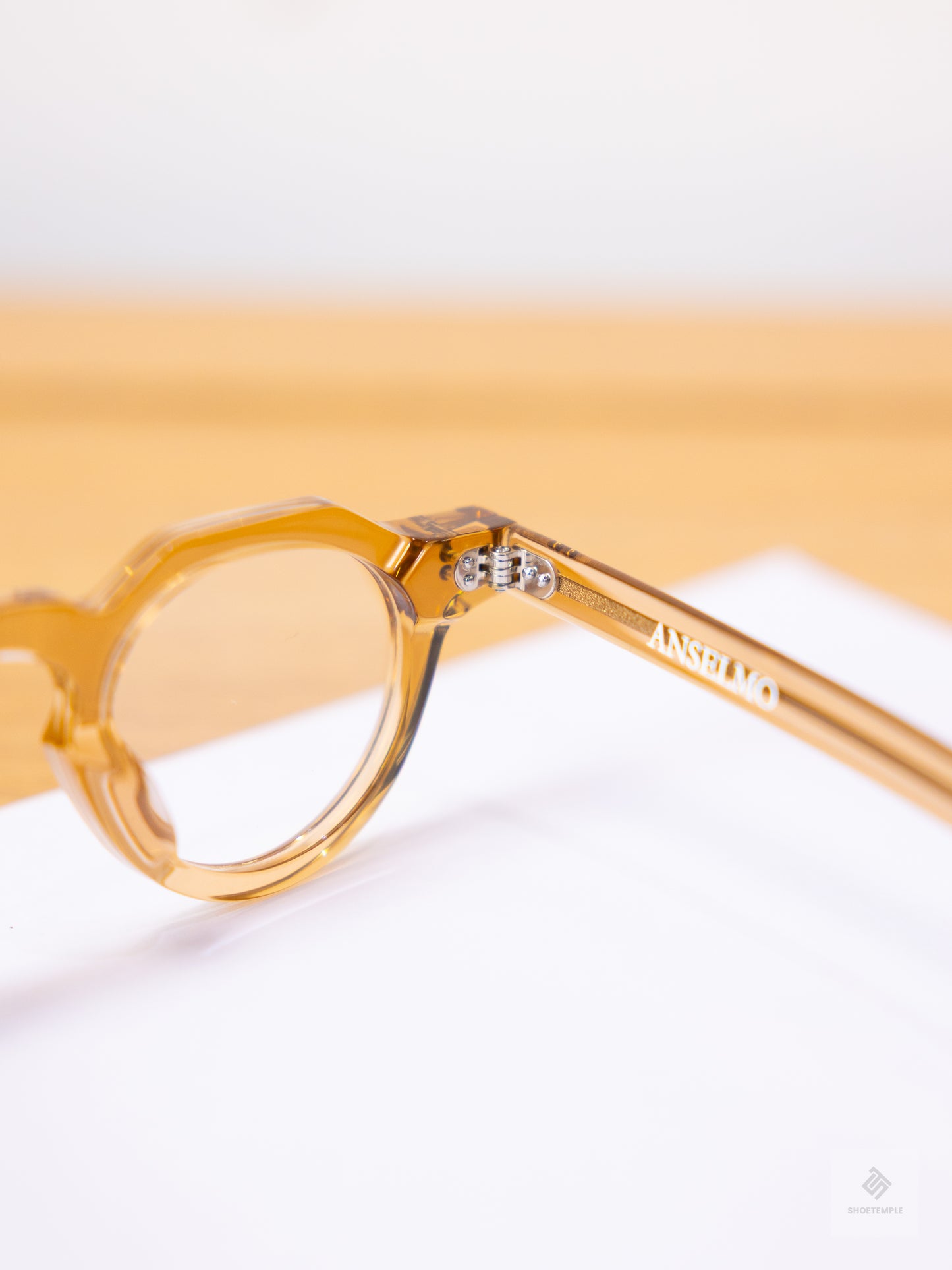 Anselmo Retro Gradient Glasses - Acetate Frame, Unisex Clear Lens Eyewear
