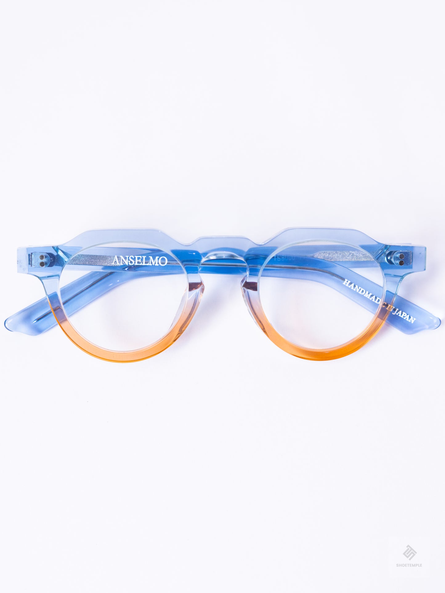 Anselmo Retro Gradient Glasses - Acetate Frame, Unisex Clear Lens Eyewear