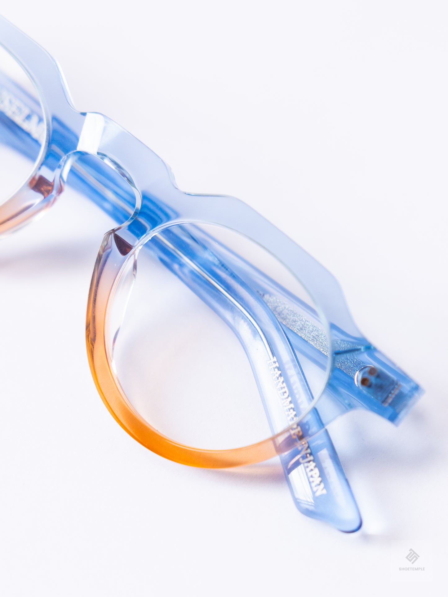 Anselmo Retro Gradient Glasses - Acetate Frame, Unisex Clear Lens Eyewear