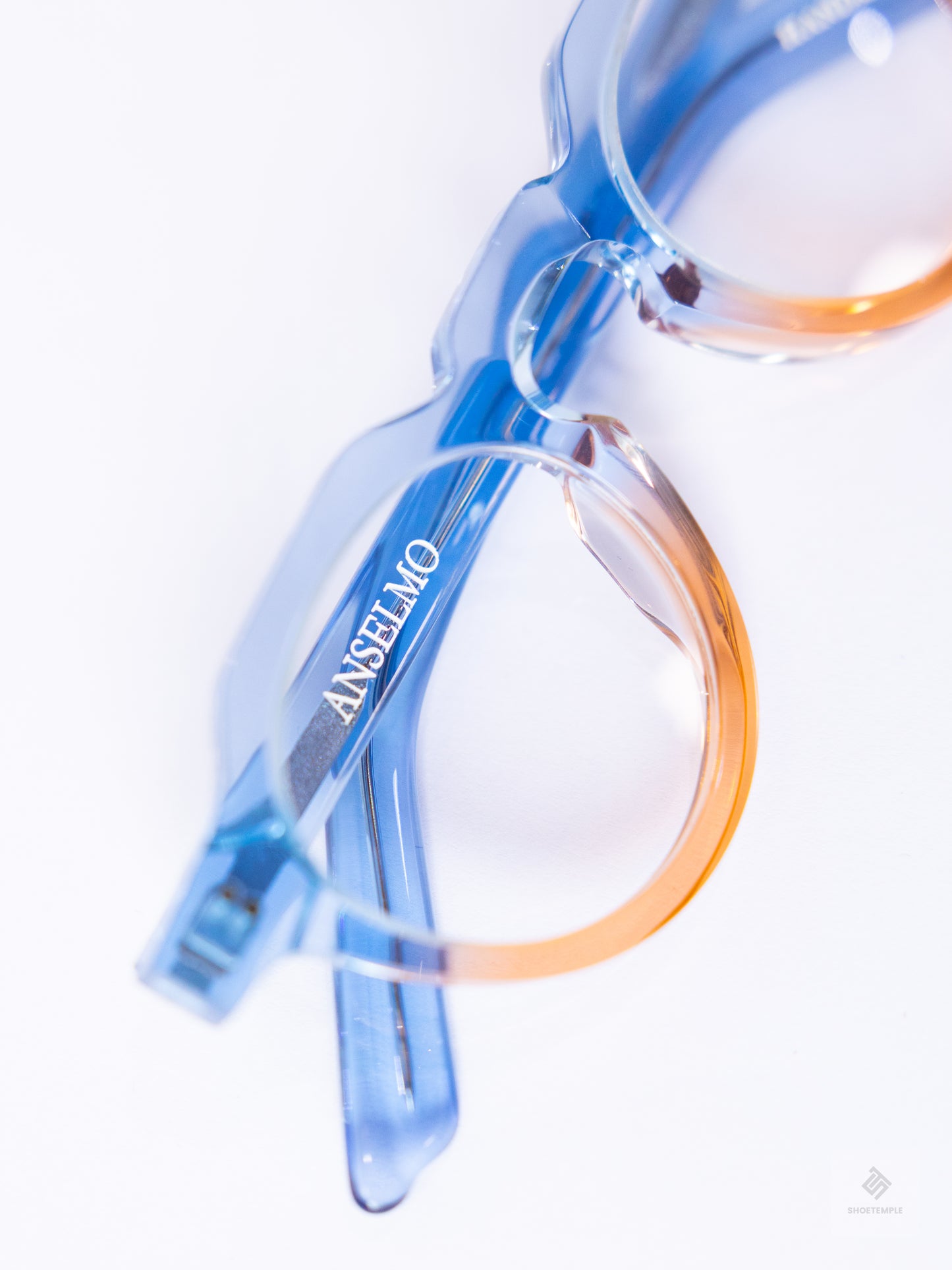 Anselmo Retro Gradient Glasses - Acetate Frame, Unisex Clear Lens Eyewear