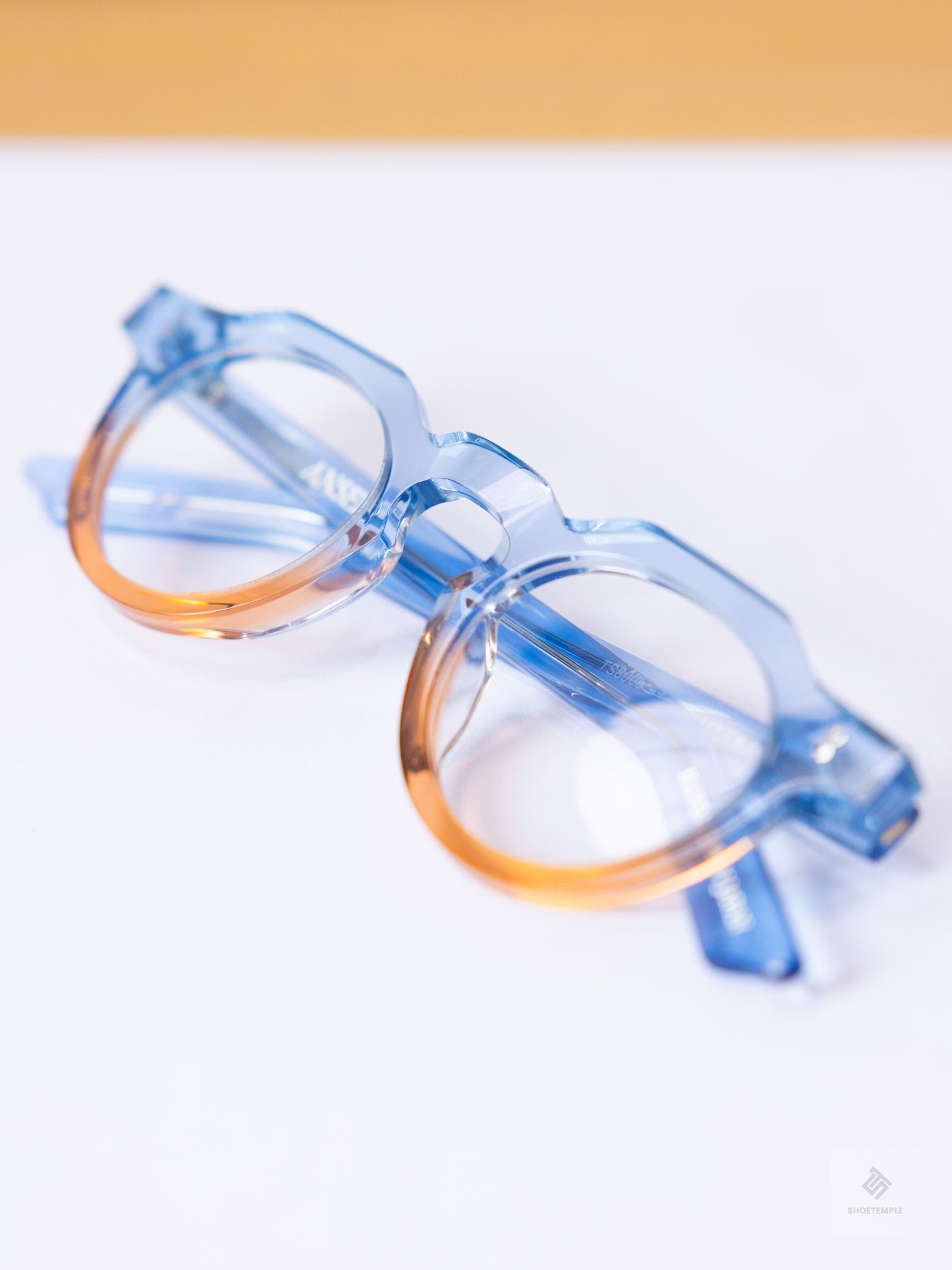 Anselmo Retro Gradient Glasses - Acetate Frame, Unisex Clear Lens Eyewear
