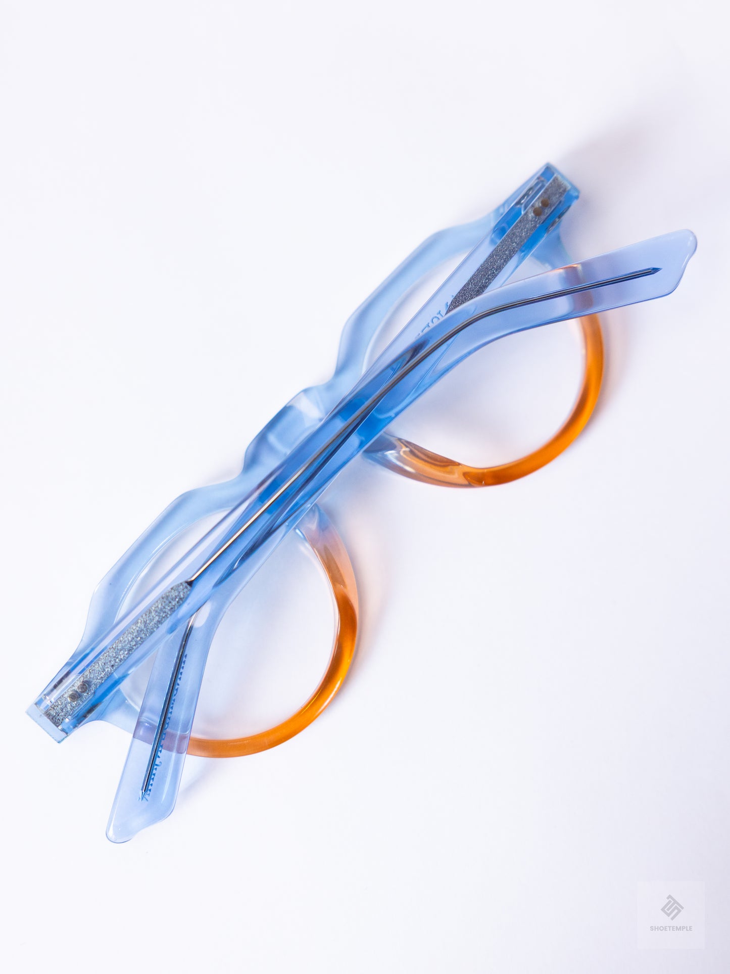 Anselmo Retro Gradient Glasses - Acetate Frame, Unisex Clear Lens Eyewear