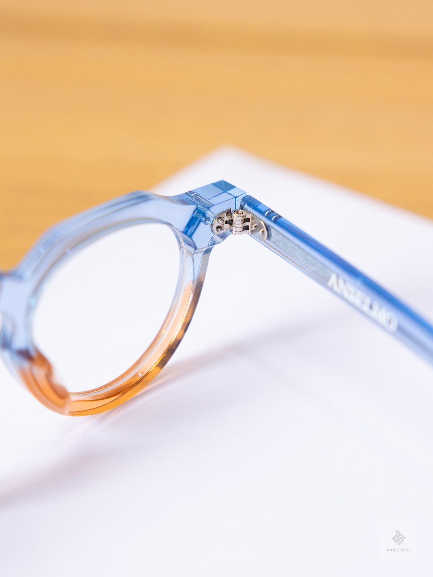 Anselmo Retro Gradient Glasses - Acetate Frame, Unisex Clear Lens Eyewear