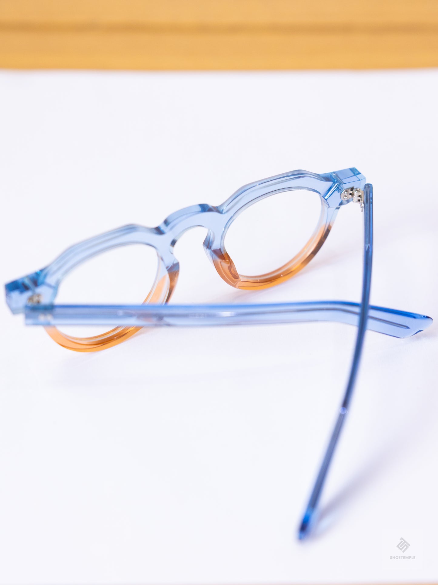 Anselmo Retro Gradient Glasses - Acetate Frame, Unisex Clear Lens Eyewear