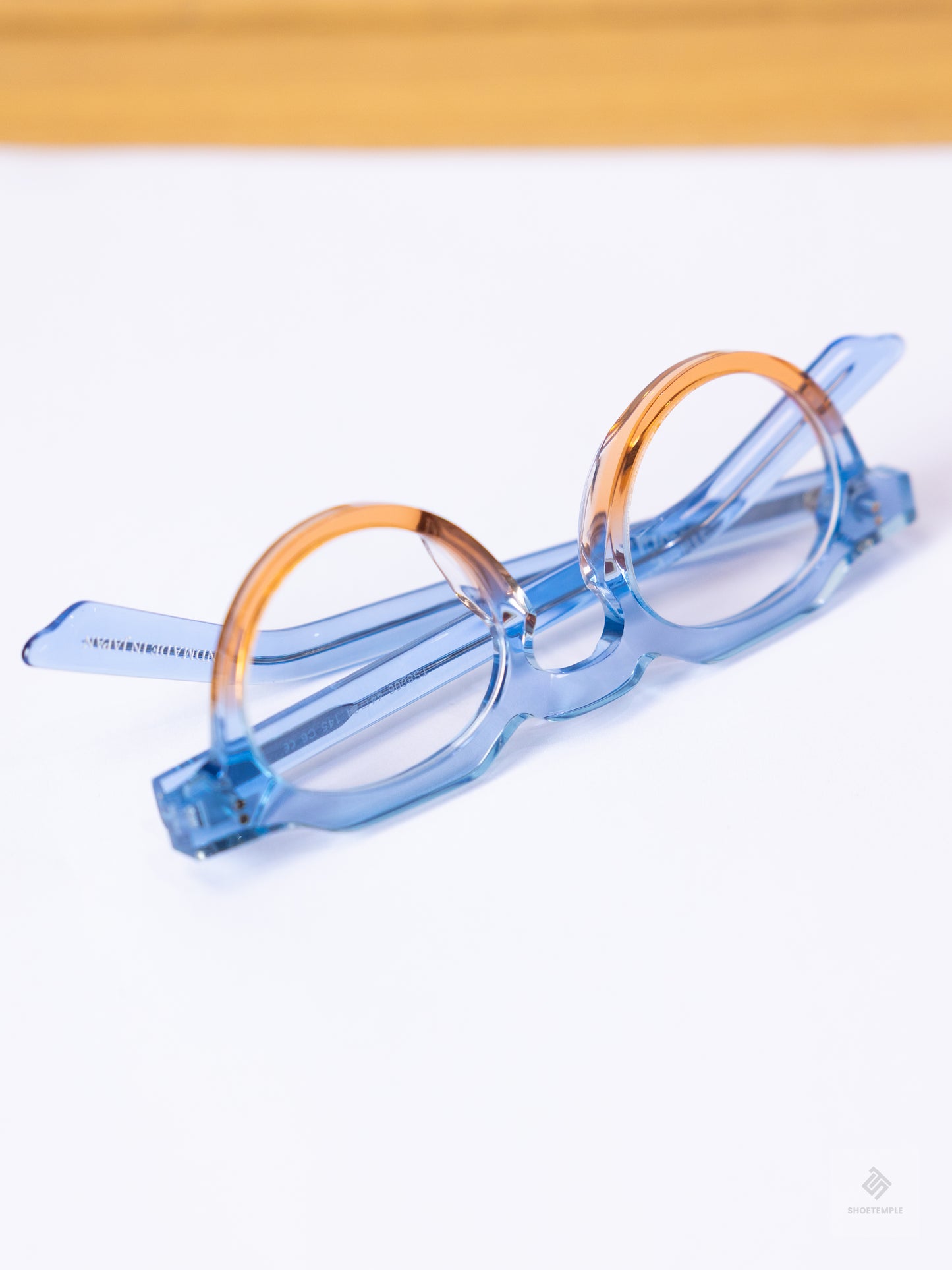 Anselmo Retro Gradient Glasses - Acetate Frame, Unisex Clear Lens Eyewear