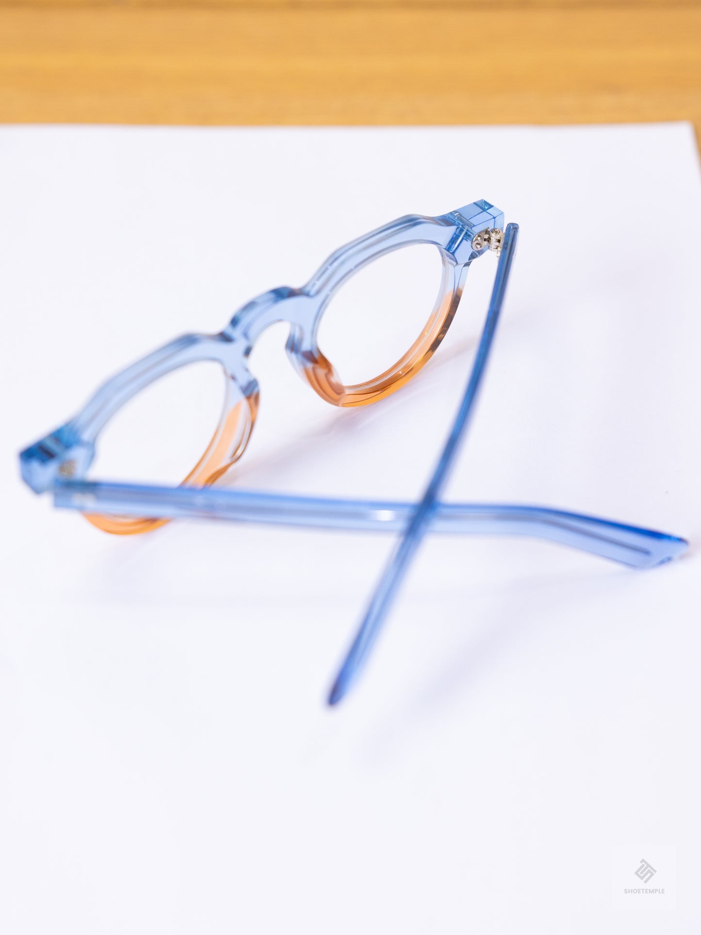 Anselmo Retro Gradient Glasses - Acetate Frame, Unisex Clear Lens Eyewear