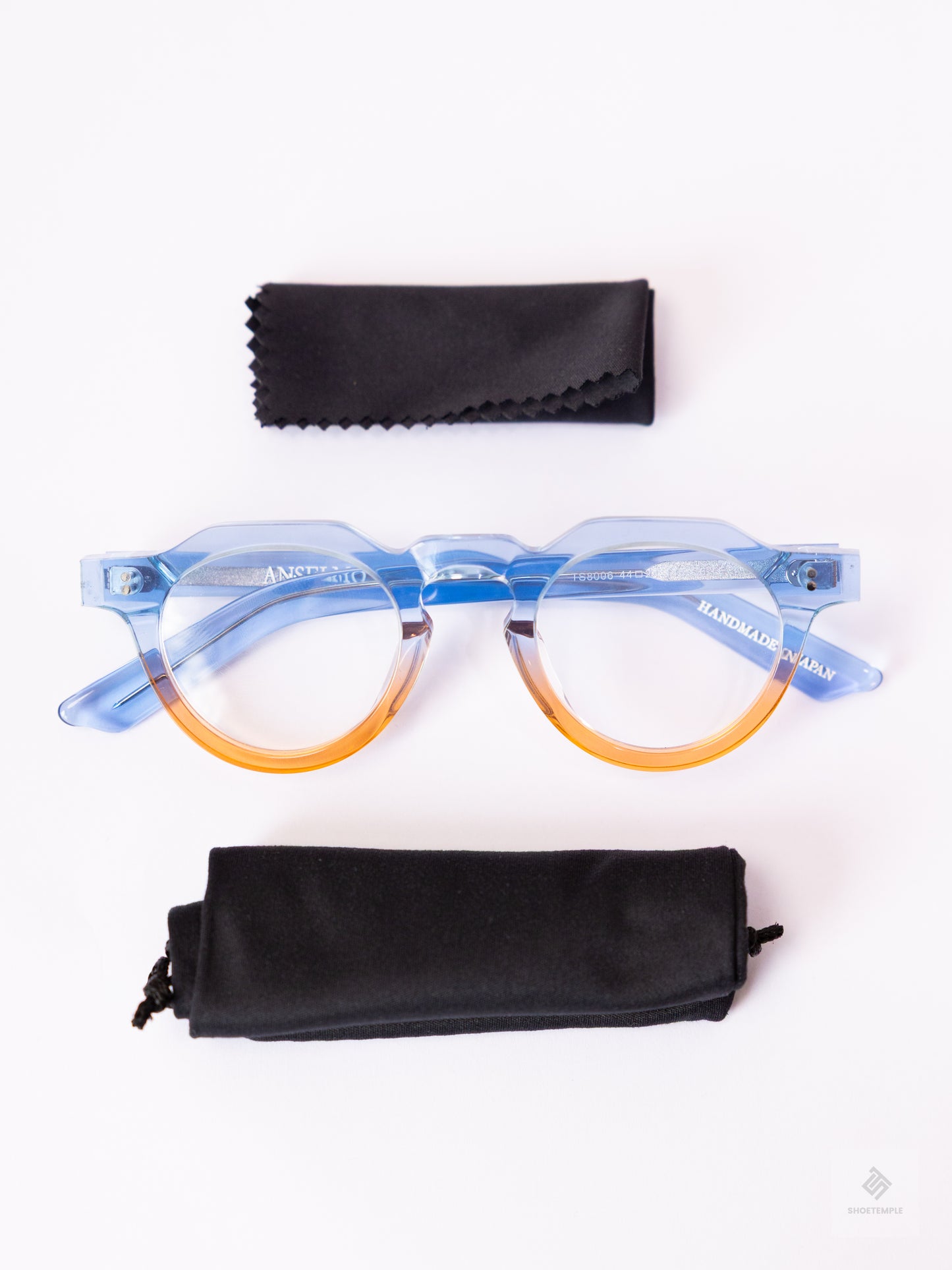 Anselmo Retro Gradient Glasses - Acetate Frame, Unisex Clear Lens Eyewear