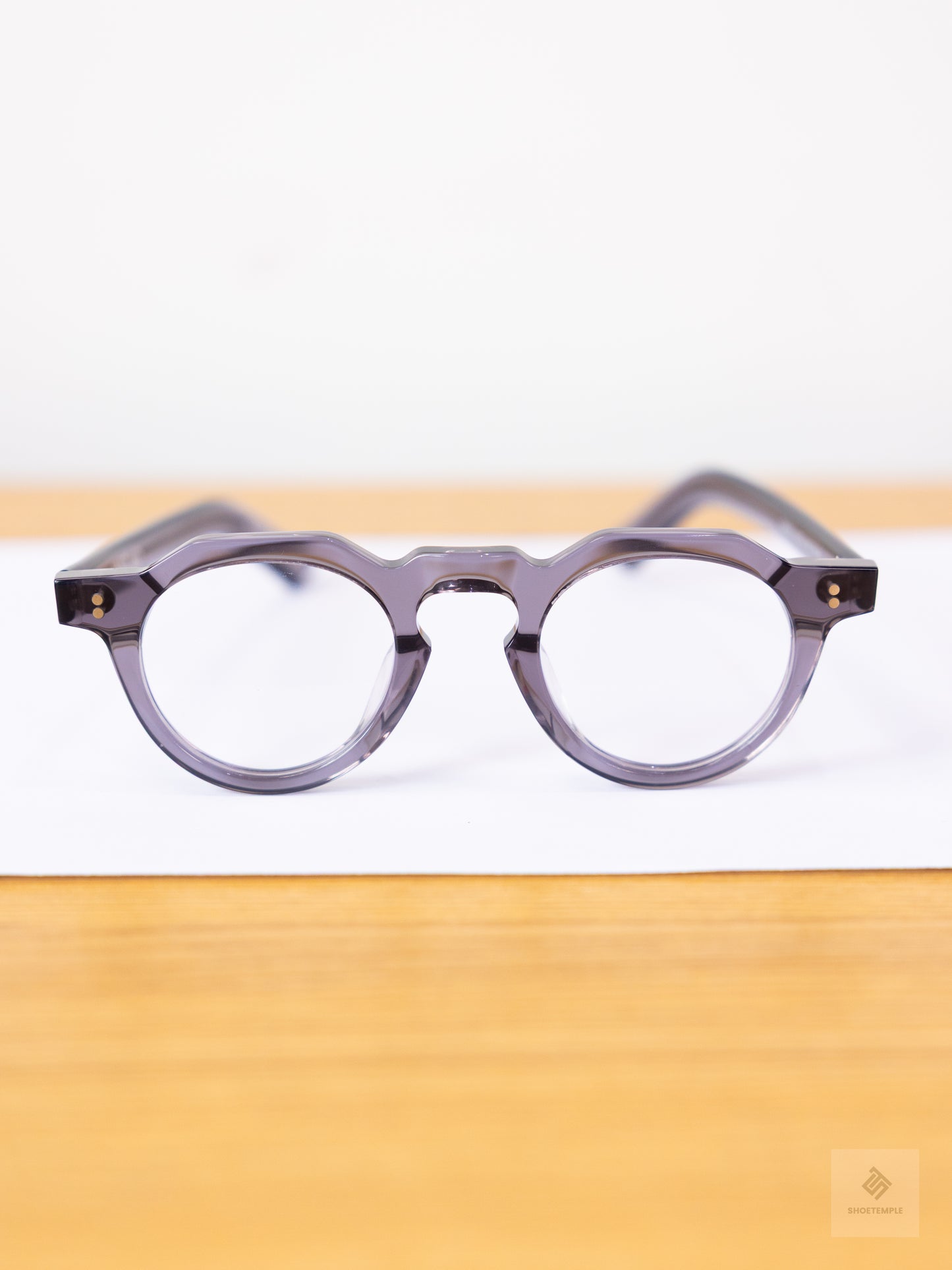 Anselmo Retro Gradient Glasses - Acetate Frame, Unisex Clear Lens Eyewear