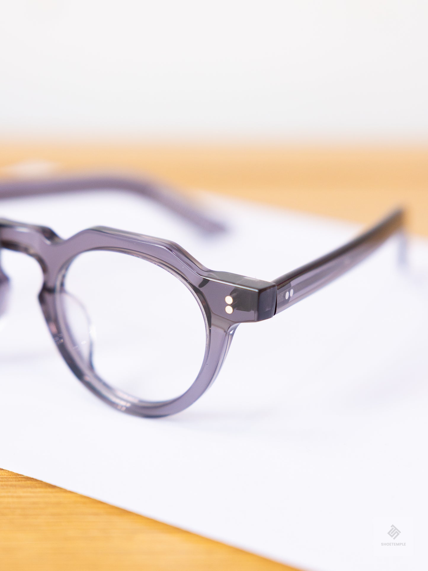 Anselmo Retro Gradient Glasses - Acetate Frame, Unisex Clear Lens Eyewear