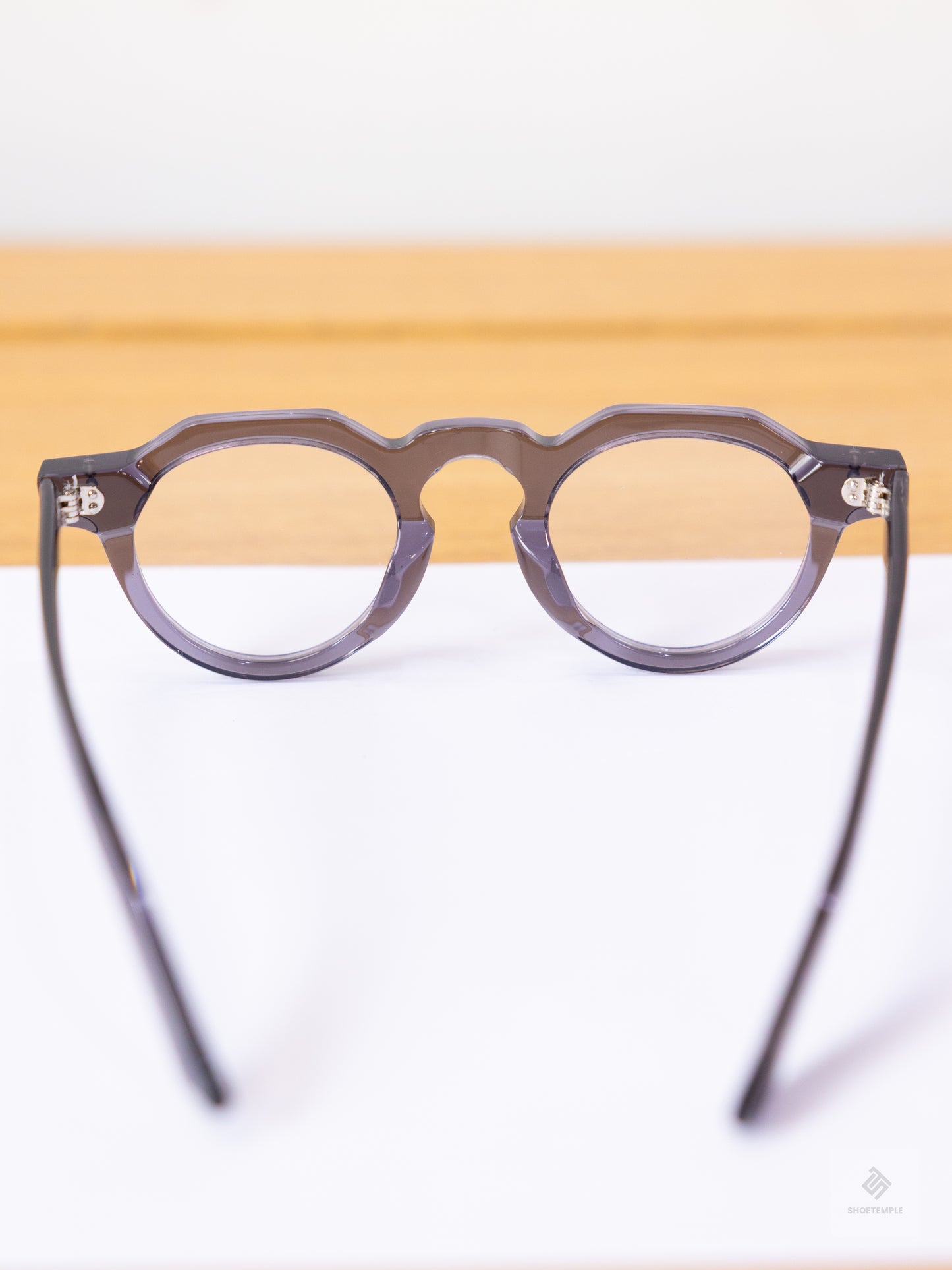 Anselmo Retro Gradient Glasses - Acetate Frame, Unisex Clear Lens Eyewear