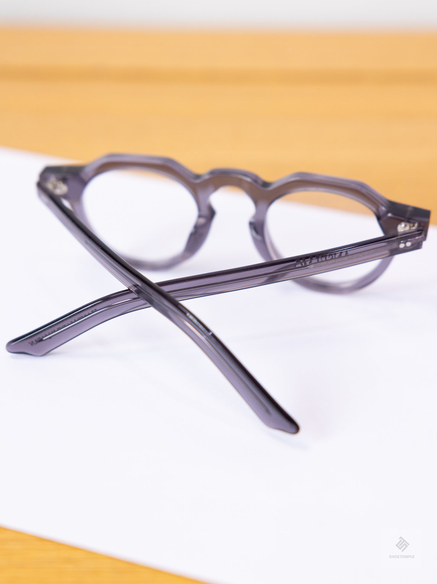 Anselmo Retro Gradient Glasses - Acetate Frame, Unisex Clear Lens Eyewear