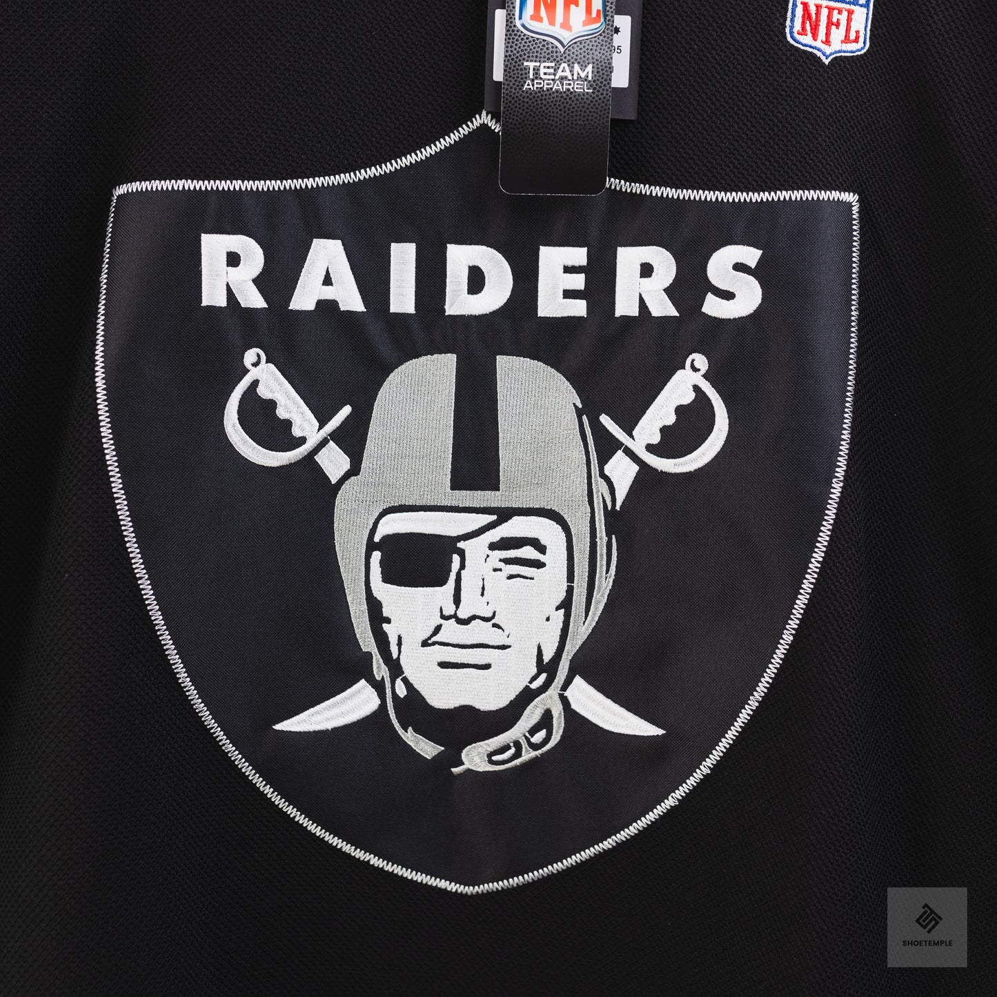 Long Sleeve V Neck Jersey - NFL Black Raiders - shield