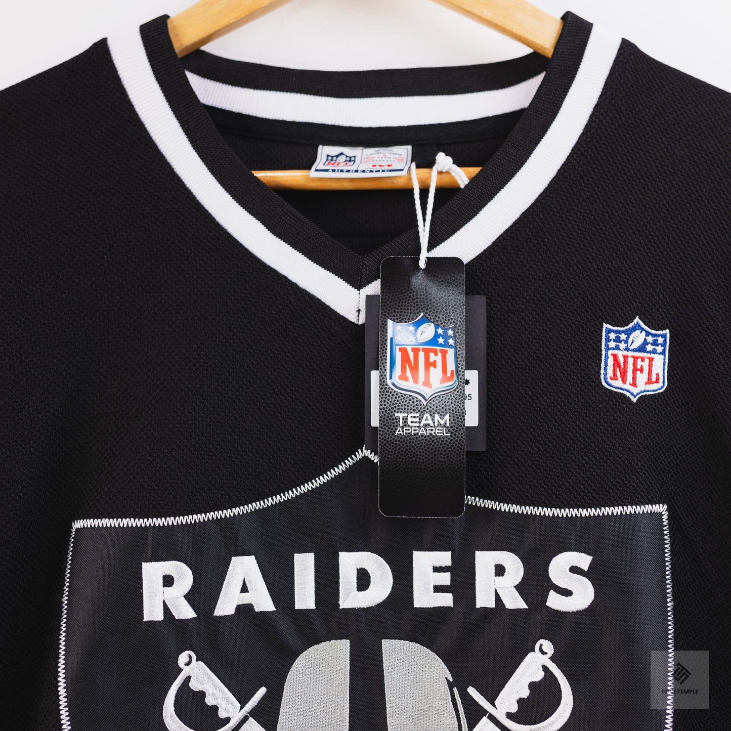 Long Sleeve V Neck Jersey - NFL Black Raiders - shield