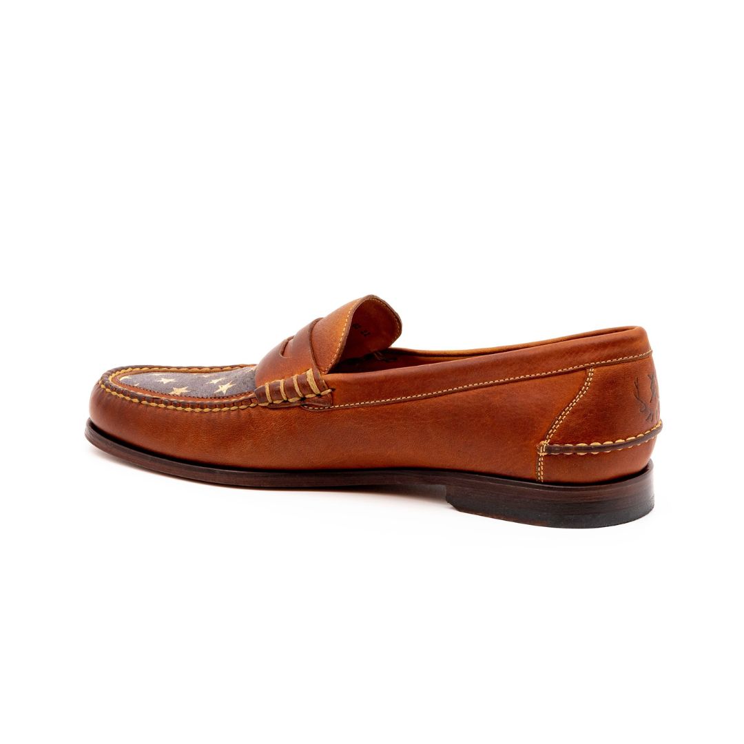 ALL AMERICAN SADDLE LEATHER PENNY LOAFERS - RUST