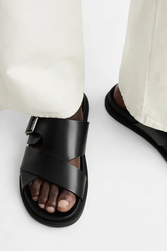 zara Crossover buckled sandals