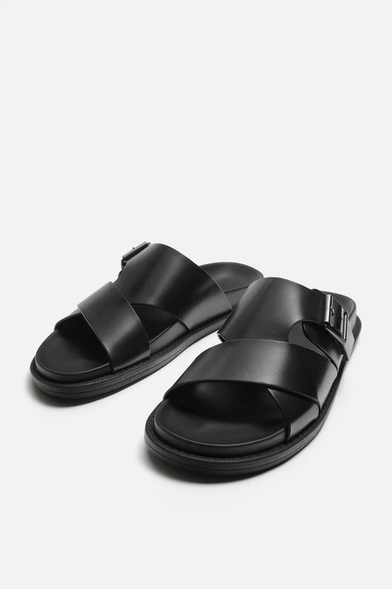 zara Crossover buckled sandals