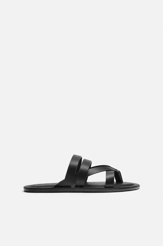 Zara STRAPPY SANDALS - Black