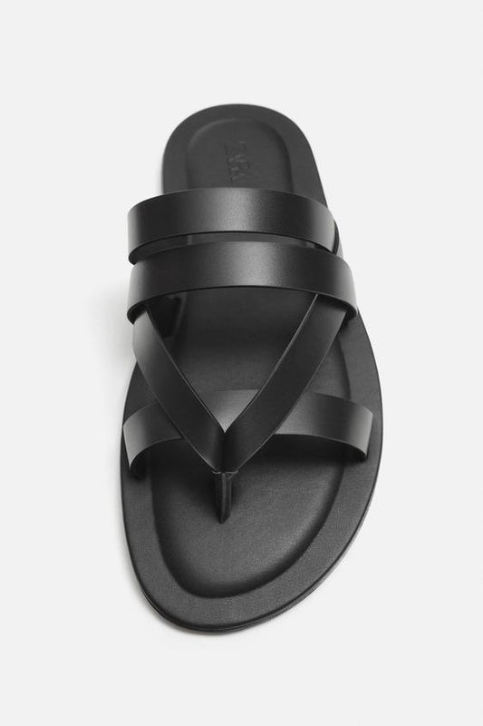 Zara STRAPPY SANDALS - Black