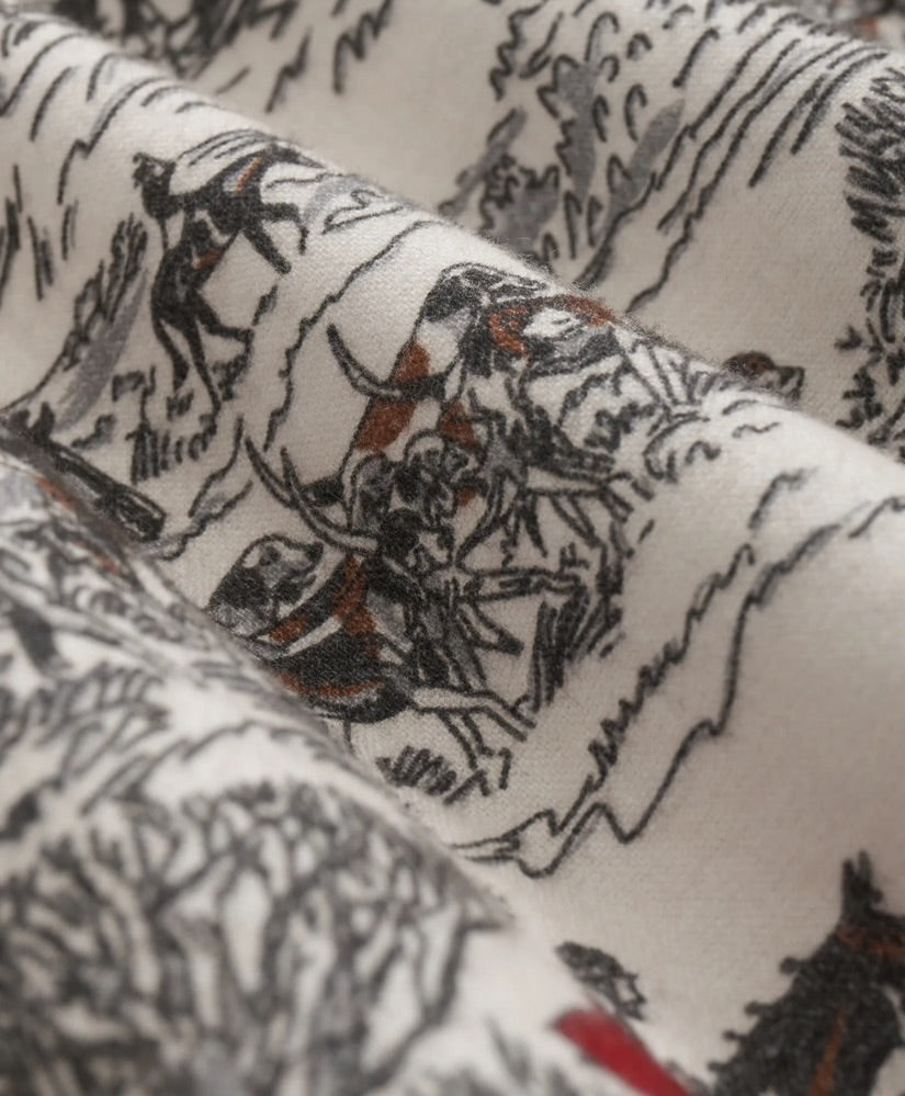 Brooks Brothers Cotton Flannel Archive Equestrian Print Sport Shirt