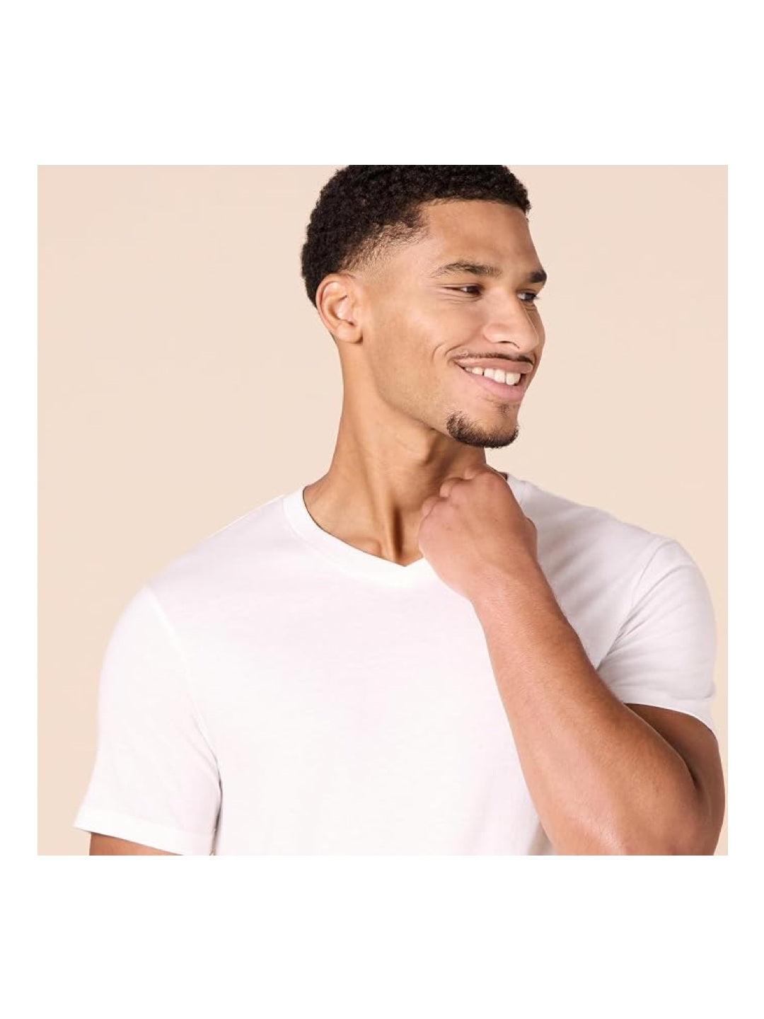6 Pack Men's Slim Fit V-Neck Undershirt, Breathable Cotton, Amazon Essentials.