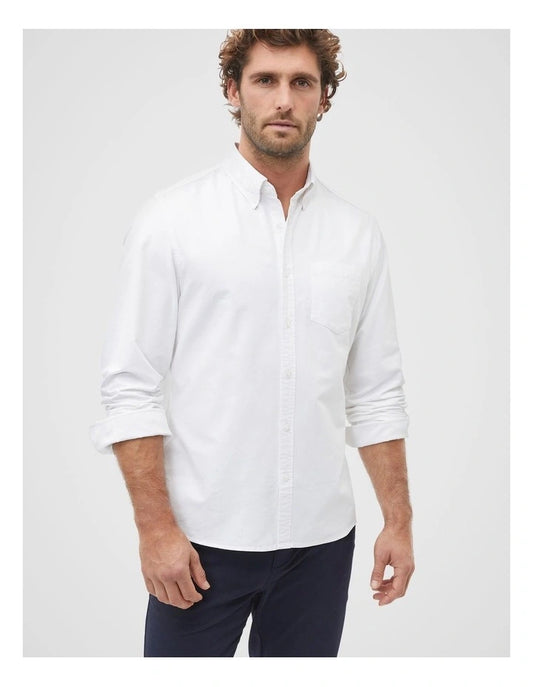 Seed Heritage Slim Oxford Shirt in Vintage White