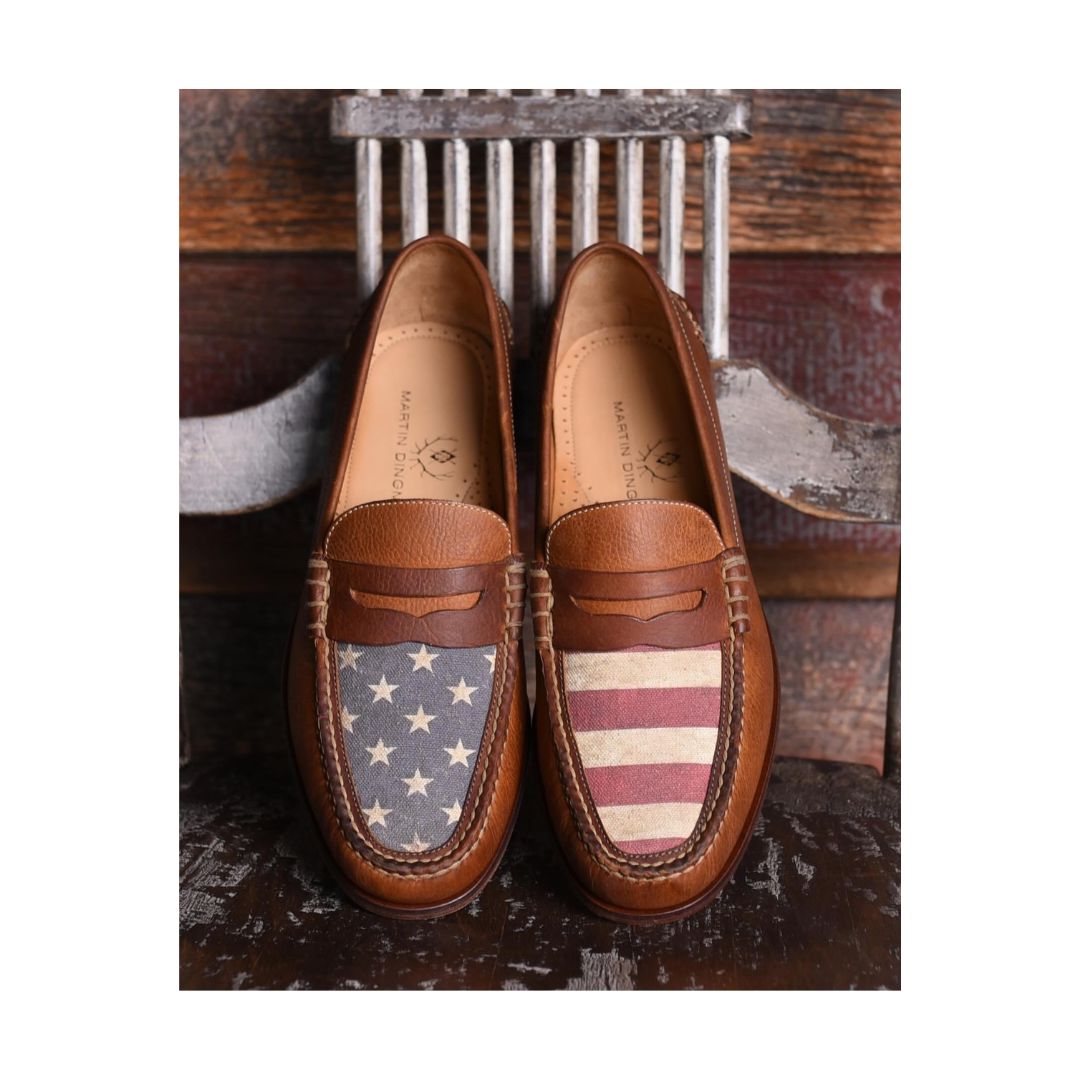 ALL AMERICAN SADDLE LEATHER PENNY LOAFERS - RUST