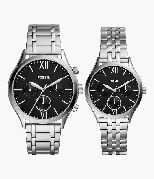 His and Her Fenmore Multifunction Stainless Steel Watch Gift Set