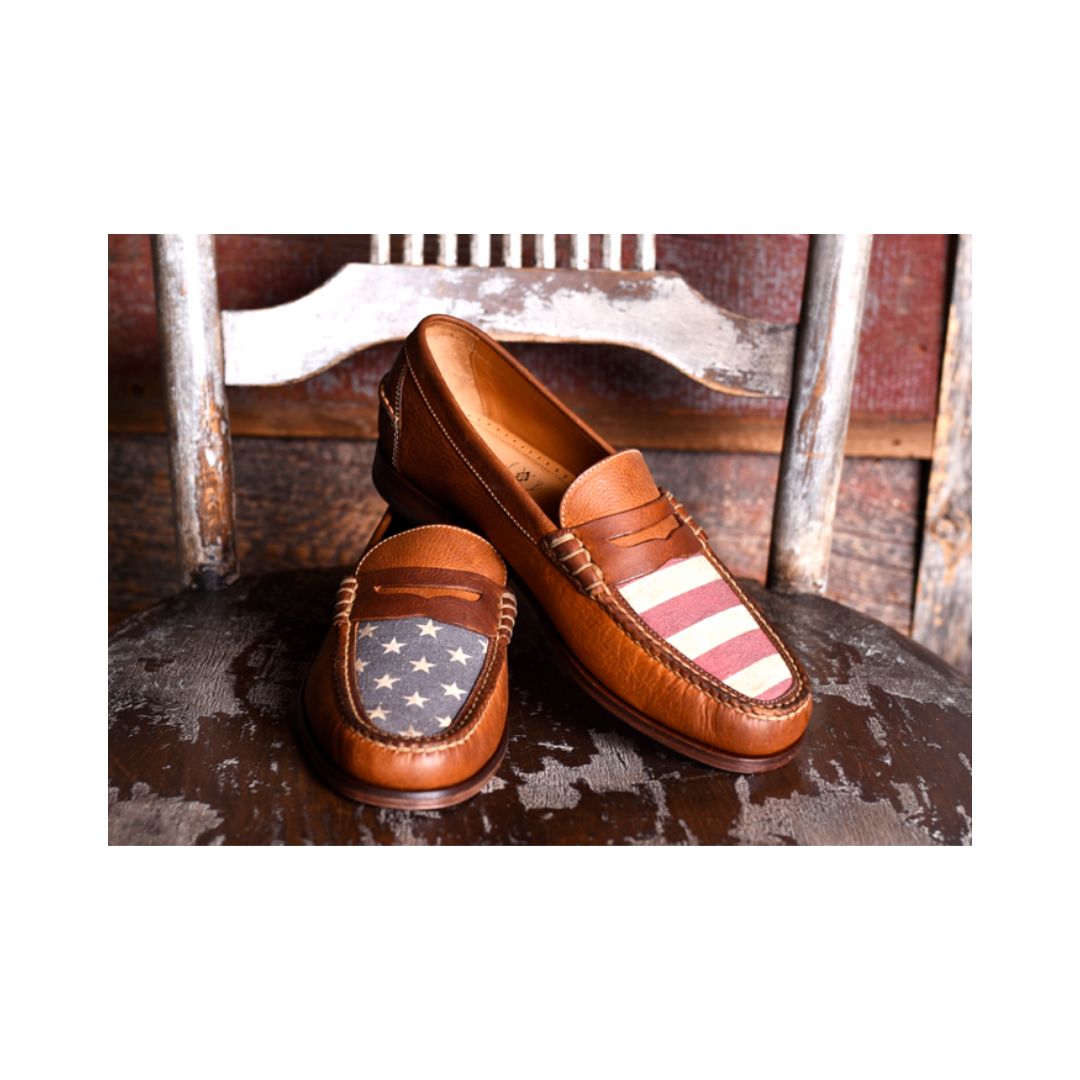 ALL AMERICAN SADDLE LEATHER PENNY LOAFERS - RUST