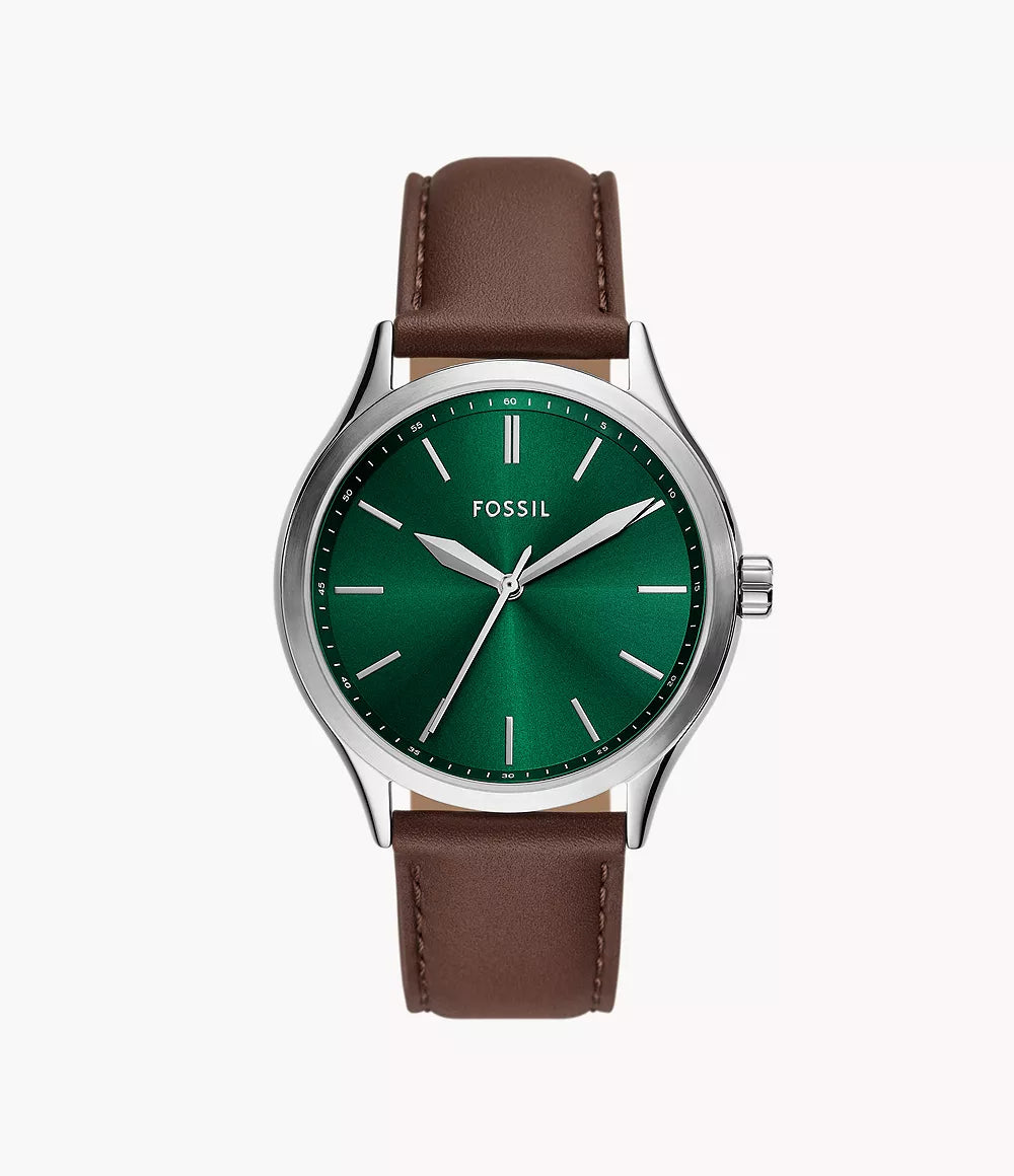 Fenmore Three-Hand Brown Leather Watch