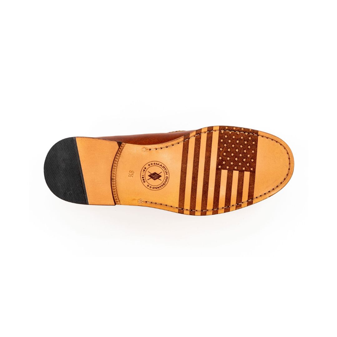 ALL AMERICAN SADDLE LEATHER PENNY LOAFERS - RUST